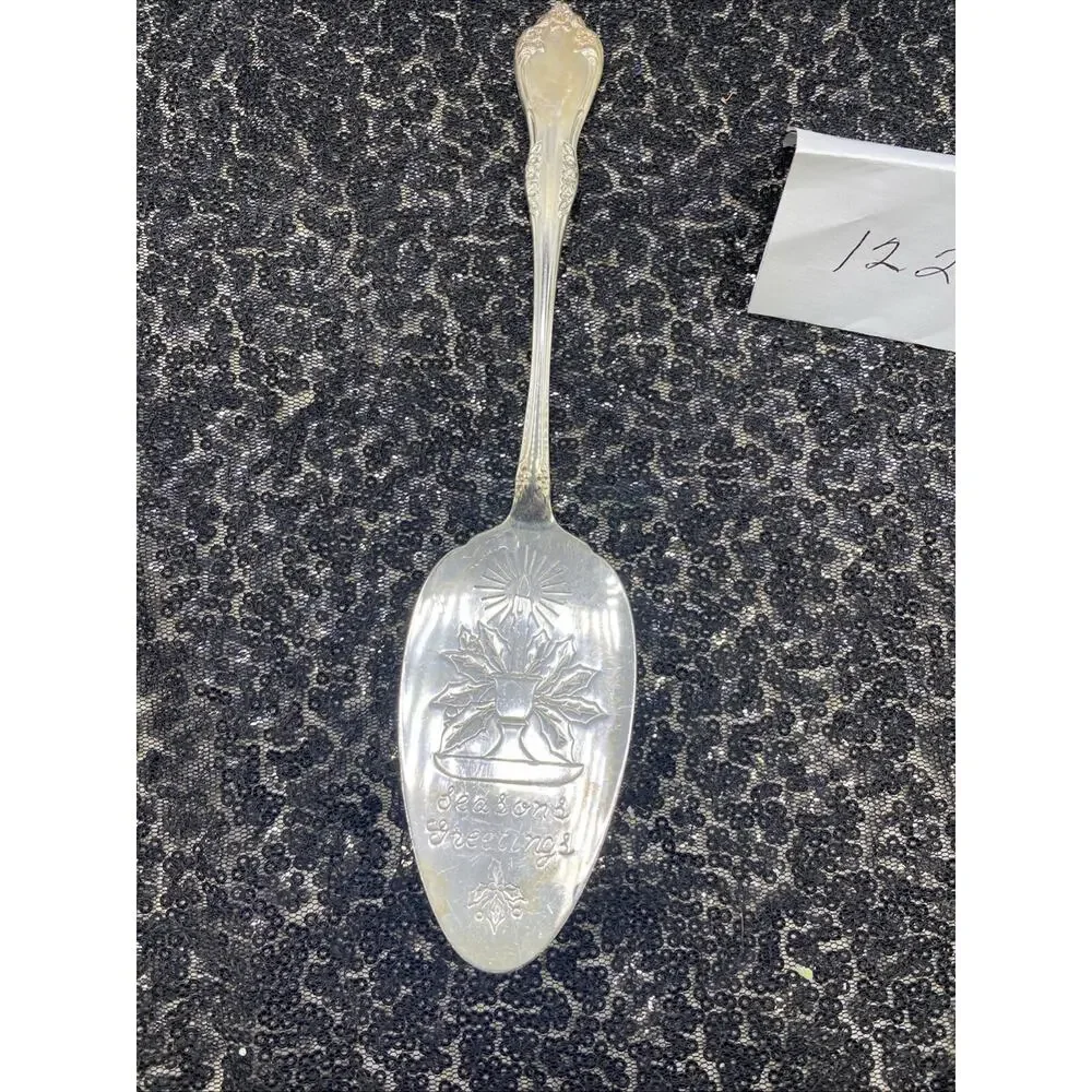 Oneida Silversmiths Cake/Pie Server Seasons Greetings Christmas 8.5”